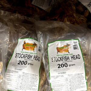 African beauty stockfish head